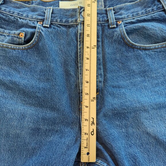 Vintage 90s GAP Blue Jeans Easy Fit 36x28 Button Fly 100% Cotton Denim - Picture 14 of 16